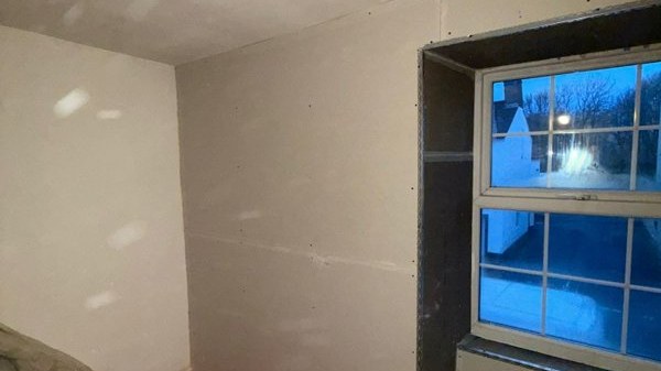 Internal wall insulation completed and boarded